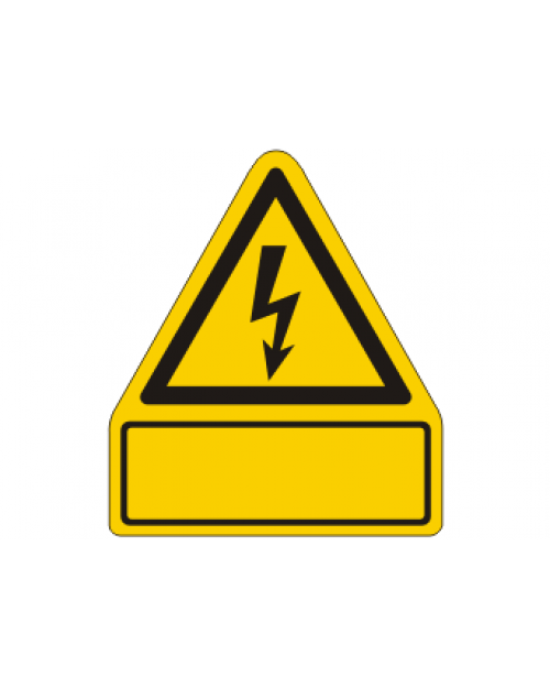 Warnschild: Warnung vor gefährlicher elektrischer Spannung, gelb/schwarz, 210 x 240 mm, mit frei zu beschriftender Zusatzfläche, Best. Nr. 3810