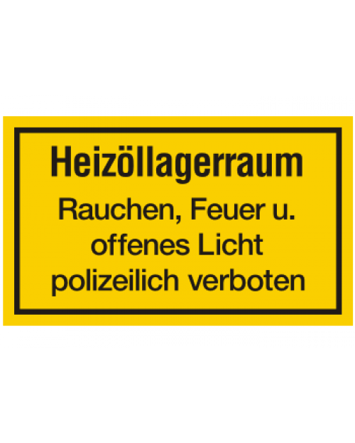 Schilder rund um´s Haus: Heizöllagerraum, gelb/schwarz, 250 x 150 mm, Best. Nr. 3111
