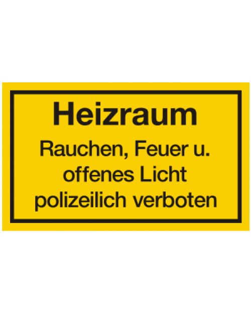 Schilder rund um´s Haus: Heizraum, gelb/schwarz, 250 x 150 mm, Best. Nr. 3110