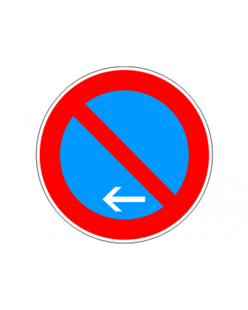 Verkehrsschild: Eingeschränktes Haltverbot Ende, Linksaufstellung, Bild‑Nr. 286‑11, blau/rot, Best.‑Nr. 4081el