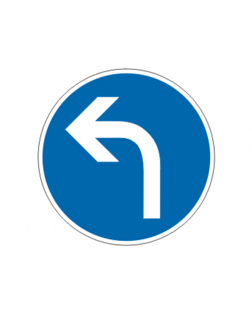 Verkehrsschild: Vorgeschriebene Fahrtrichtung links, Bild-Nr. 209 - 10, blau/weiß, reflektierend, Alu, 2 mm, Best. Nr. 4050