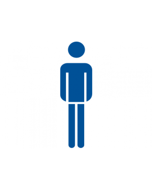 WC-Schild: WC Männer, Folie, selbstklebend, ausgeschnitten, 150 mm hoch, Best.-Nr. 3049