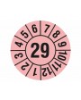 Prüfplakette 2029, selbstklebende Folie, rosa/schwarz, Jahreszahl "2029", ø 15 mm, Best.-Nr. 4320-29