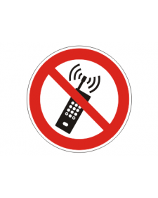 Verbotsschild: Eingeschaltete Mobiltelefone verboten, Best.-Nr.3419