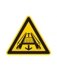 Warnschild: Gefahr durch eine Förderanlage im Gleis, Best. Nr. 3862