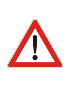 Verkehrsschild: Gefahrstelle, Bild-Nr. 101, weiß/schwarz+rot, reflektierend, Alu, 2 mm, Best. Nr. 4030