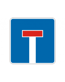 Verkehrsschild: Sackgasse, Bild-Nr. 357, blau/weiß + rot, reflek., Alu, 2 mm, 420 x 420 mm, Best. Nr. 4091