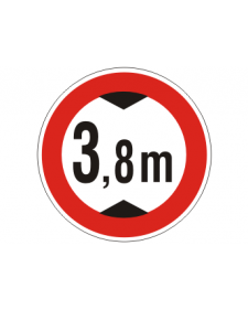Verkehrsschild: Verbot für Fahrzeuge über angegebener Höhe, Bild-Nr. 265, weiß/schwarz+rot, reflektierend, Alu, 2 mm, Best. Nr. 4004