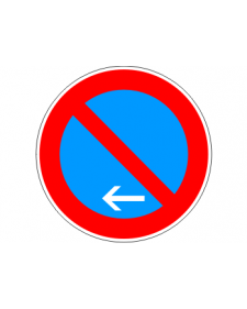Verkehrsschild: Eingeschränktes Haltverbot Ende, Linksaufstellung, Bild‑Nr. 286‑11, blau/rot, Best.‑Nr. 4081el