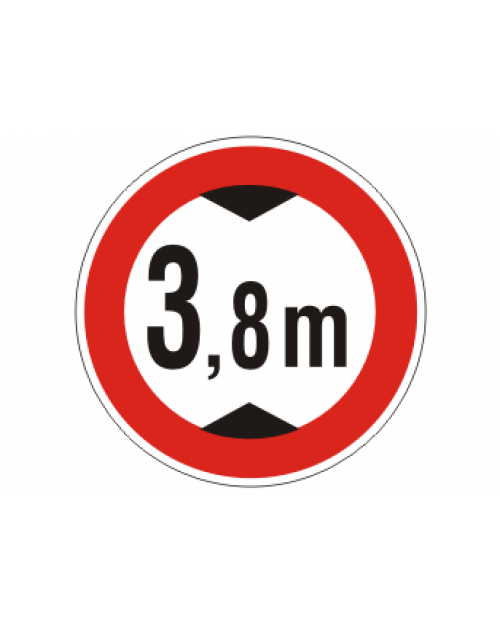 Verkehrsschild: Verbot für Fahrzeuge über angegebener Höhe, Bild-Nr. 265, weiß/schwarz+rot, reflektierend, Alu, 2 mm, Best. Nr. 4004