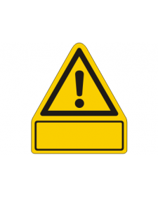 Warnschild: Warnung vor einer Gefahrenstelle, mit frei zu beschriftender Zusatzfläche, Best. Nr. 3811