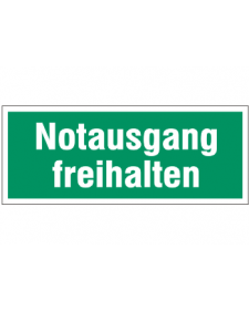 Fluchtwegzeichen: Notausgang freihalten, Best. Nr. 3683