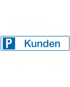 Parkplatzbeschilderung: Kunden, P, Rand und Schrift blau geprägt, Grund reflektierend, 520 x 110 mm, Best.‑Nr. 3313