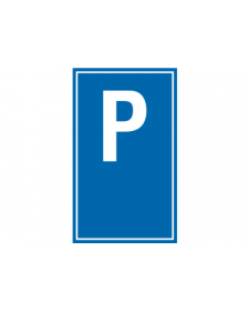 Parkplatzbeschilderung: Parkplatzschild mit Aufschrift nach Wahl, blau/weiß, Best.‑Nr. 3305