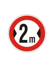 Verkehrsschild: Verbot für Fahrzeuge über angegebener Breite, Bild-Nr. 264, weiß/schwarz+rot, reflektierend, Alu, 2 mm, Best. Nr. 4002