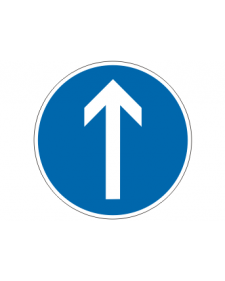 Verkehrsschild: Vorgeschriebene Fahrtrichtung geradeaus, Bild‑Nr. 209‑30, blau/weiß, reflektierend, Alu, 2 mm, Best.‑Nr. 4051